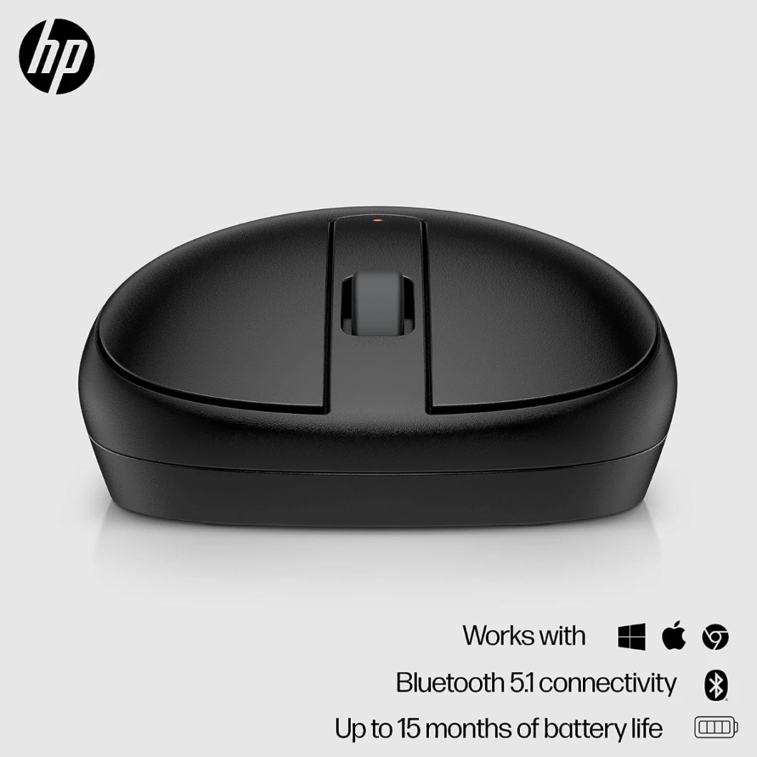 HP 240 Bluetooth® Mouse, Lock On with Bluetooth® 5.1 Wireless connectivity, Super Accurate Tracking at 1600 DPI, Sleek ambidextrous Design with Three Buttons and a Scroll Wheel
