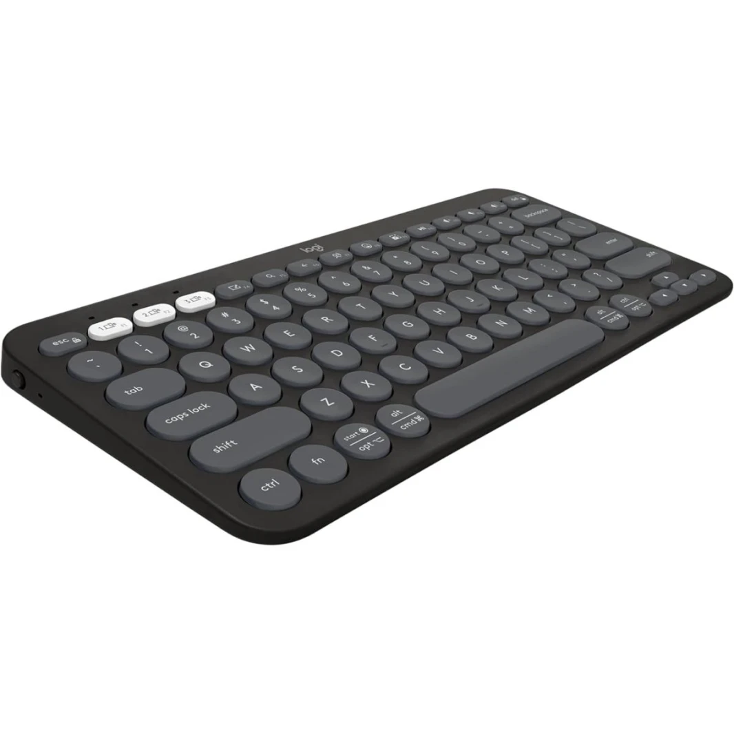 Logitech Pebble Keys 2 K380s Arabic Version, Multi-Device Bluetooth Wireless Keyboard with Customizable Shortcuts, Slim and Portable, Easy-Switch for Windows, macOS, iPadOS, Android, Chrome OS - Tonal Graphite