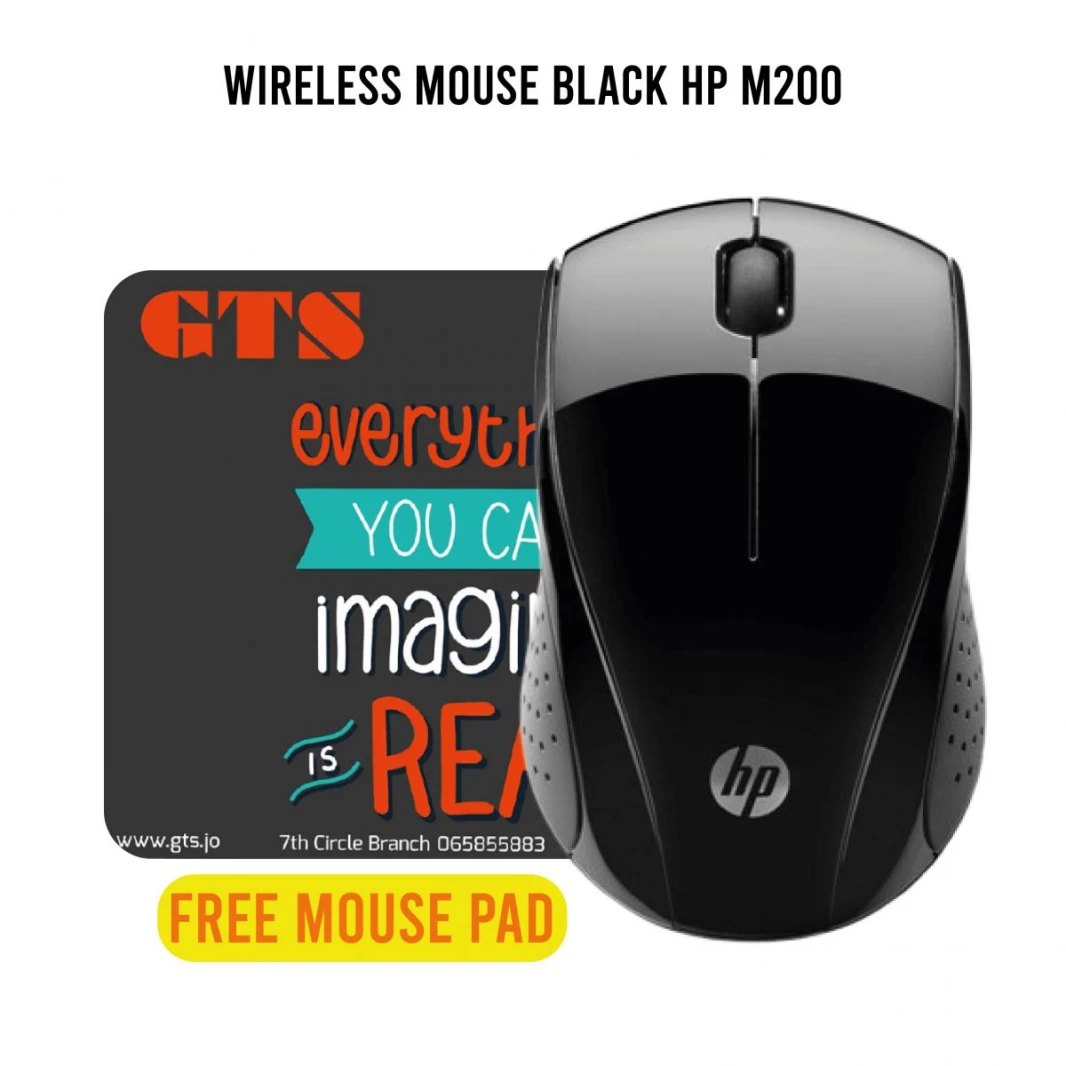 HP Wireless Mouse M200 Black with *FREE GTS Mouse Pad
