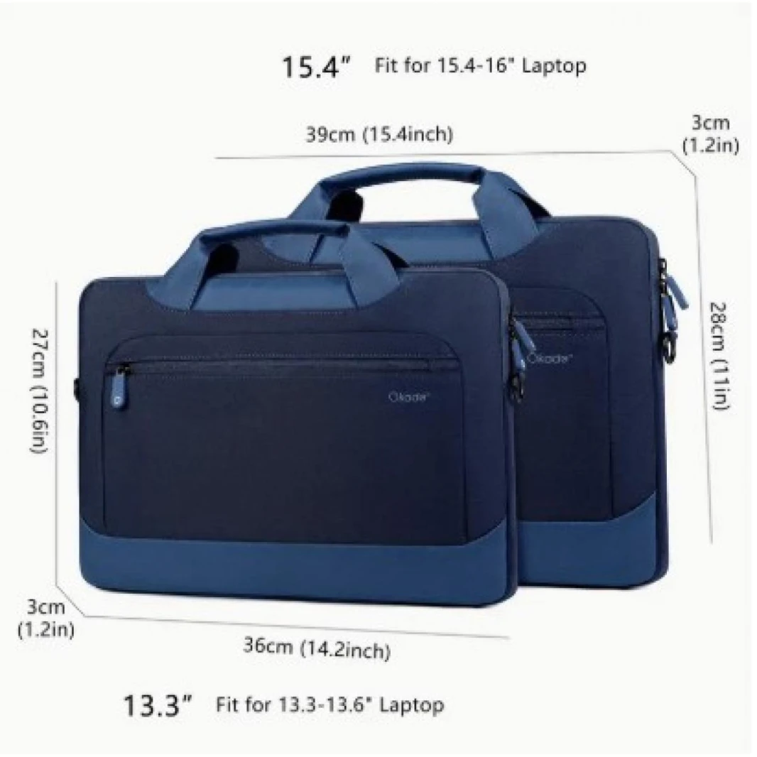 Okade T62 Shockproof Laptop Bag With Air Cushion, Slim Lightweight Protective Computer Case - Black