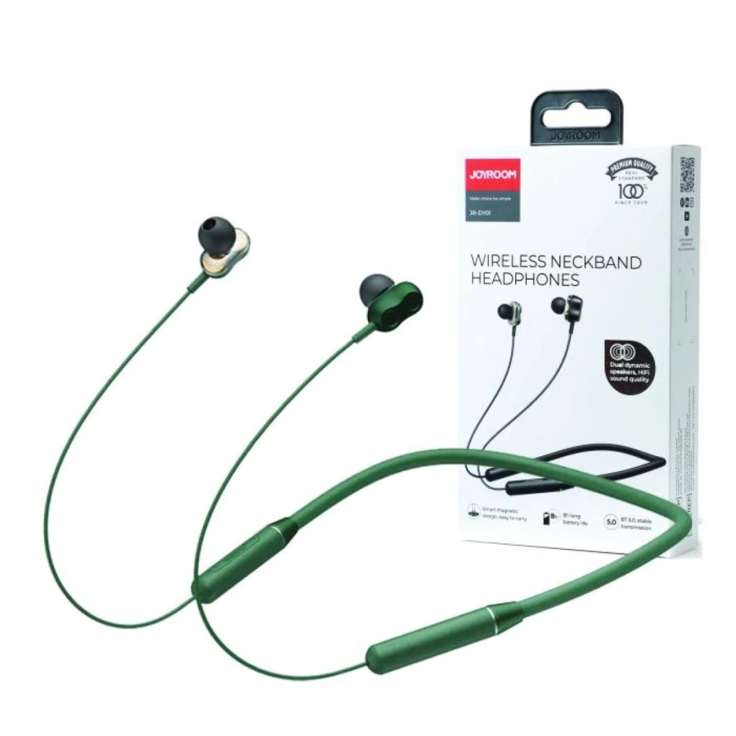 Joyroom JR-DY01 Magnetic Wireless Sport Neckband Headphone 1Year Warranty - green