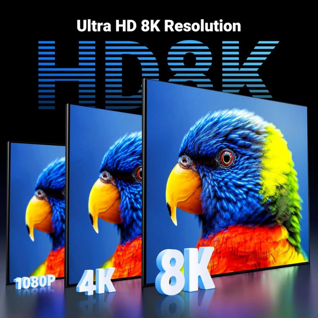 UGREEN 8K HDMI Cable 2.1 10FT, 48Gbps Ultra High Speed Braided HDMI Cord 10K 8K@60Hz 4K@240Hz, eARC HDR10 HDCP 2.2&2.3, HDMI Cable (3m)