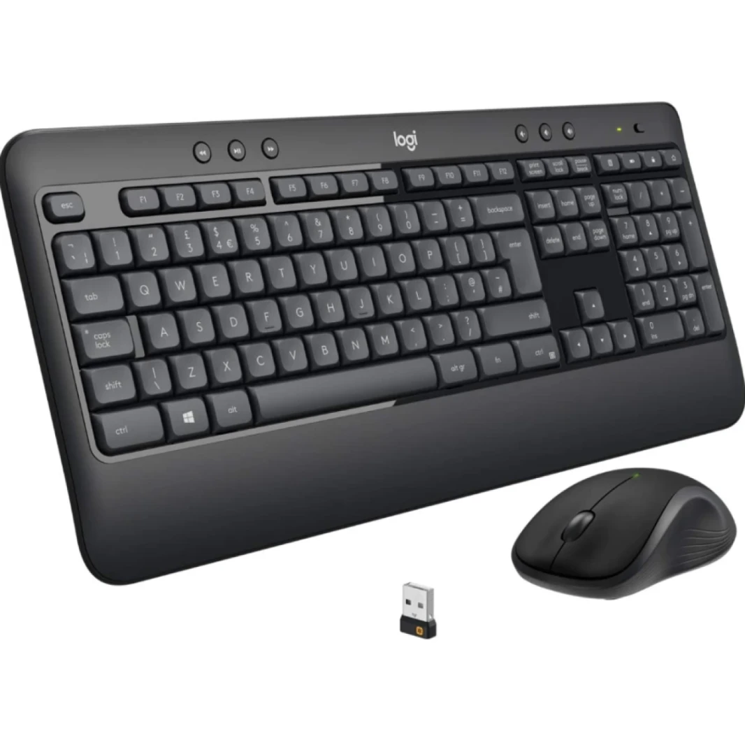 Logitech MK540 Advanced Wireless Keyboard and Mouse Combo for Windows, 2.4 GHz Unifying USB-Receiver, Multimedia Hotkeys