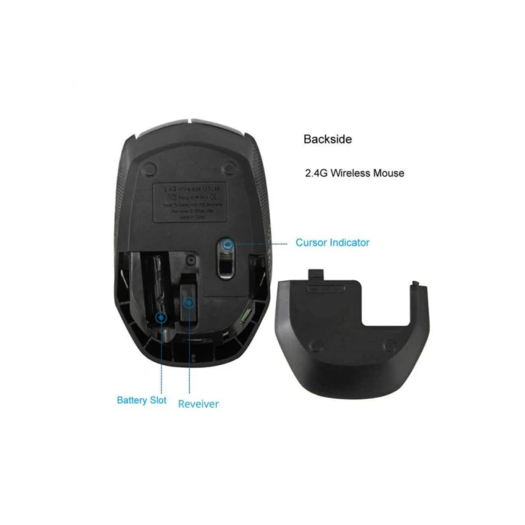 FELYBY Wireless Mouse Wireless 2.4G Soft Fabric G-218B - Black & Blue