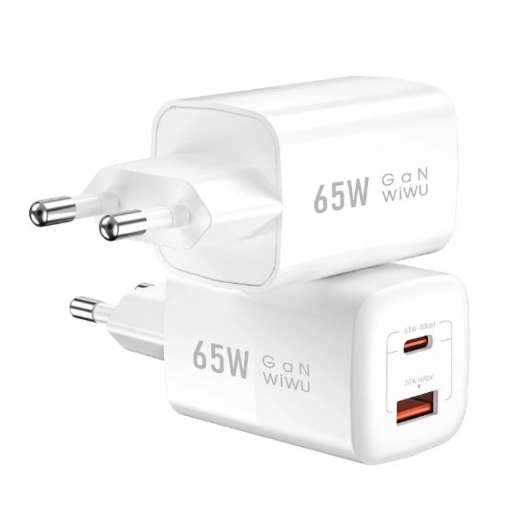 WiWU  New arrive 65W USB Type C Super GaN Wall Charger Fast Charger USB USB C for iphone charger - 18 Month Warranty