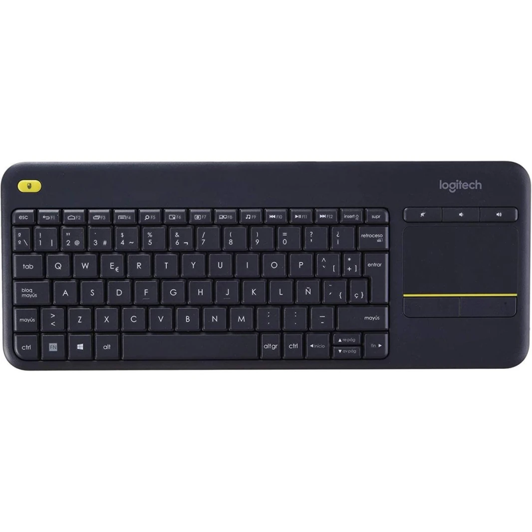 Logitech Wireless Keyboard K400 Plus With Touchpad for TV, Computers, Phones and Tablets Arabic / English - Black