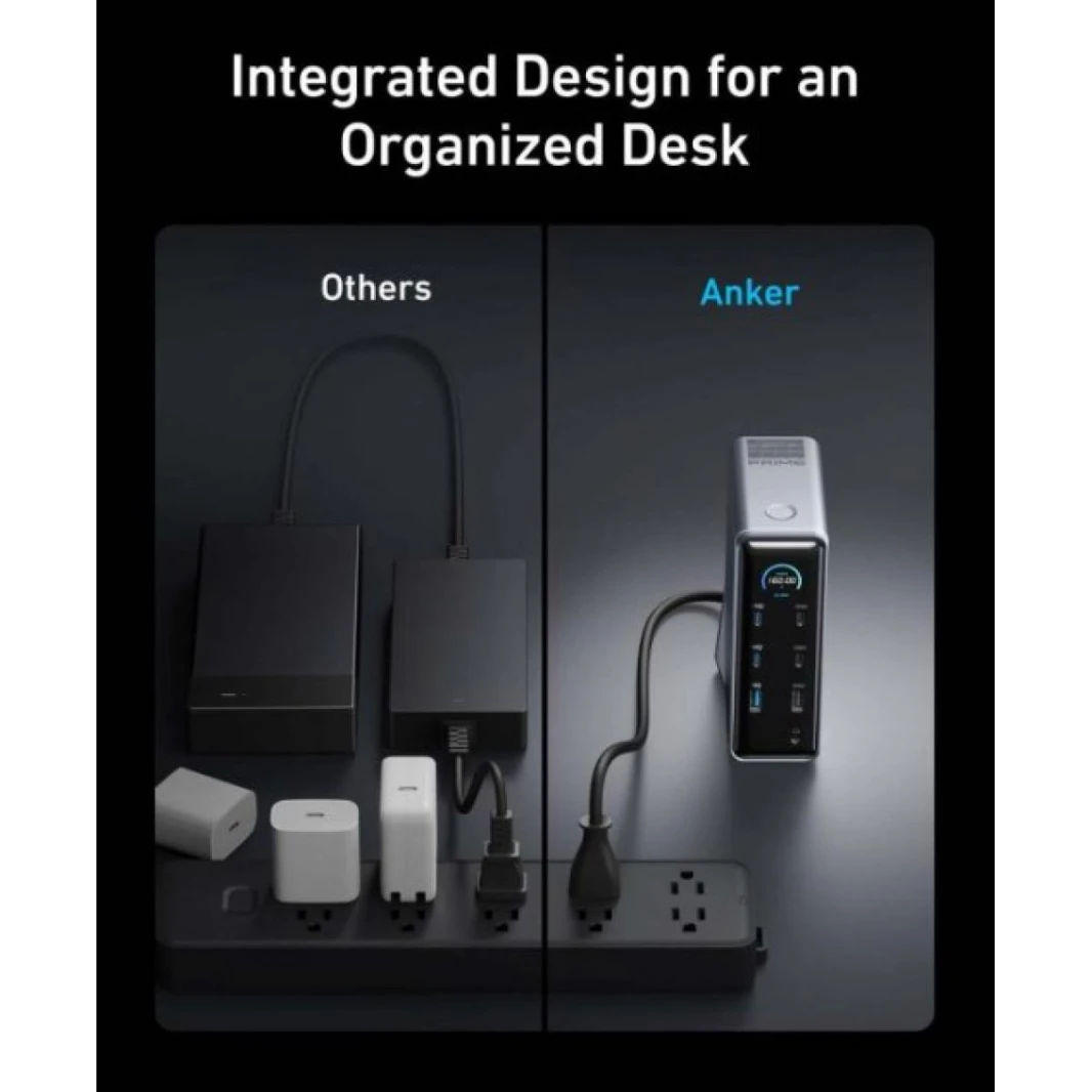 Anker Prime Charging Docking Station (14-in-1, Dual Display, 160W) charging and streaming – 4 USB-C, 5 USB-A, 2 HDMI, 1 audio and 1 Ethernet - 18 Month Warranty