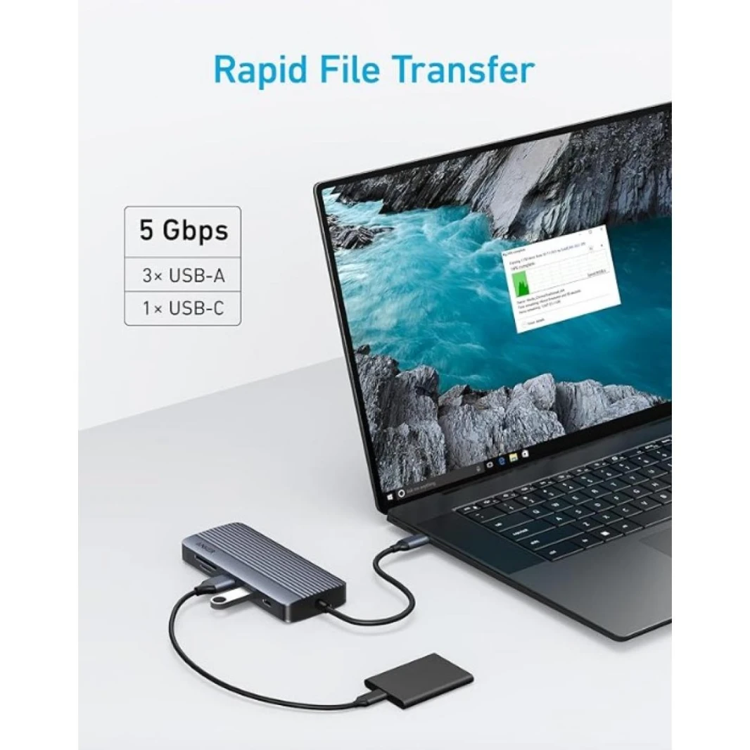 Anker USB C Hub, Dual-Display USB-C Hub 10-in-1 4K HDMI, 1080p VGA, 5 Gbps USB-C port, Three 5 Gbps USB-A, 100W USB-C PD-IN, an Ethernet, & SD / TF card slot - 18 Month Warranty