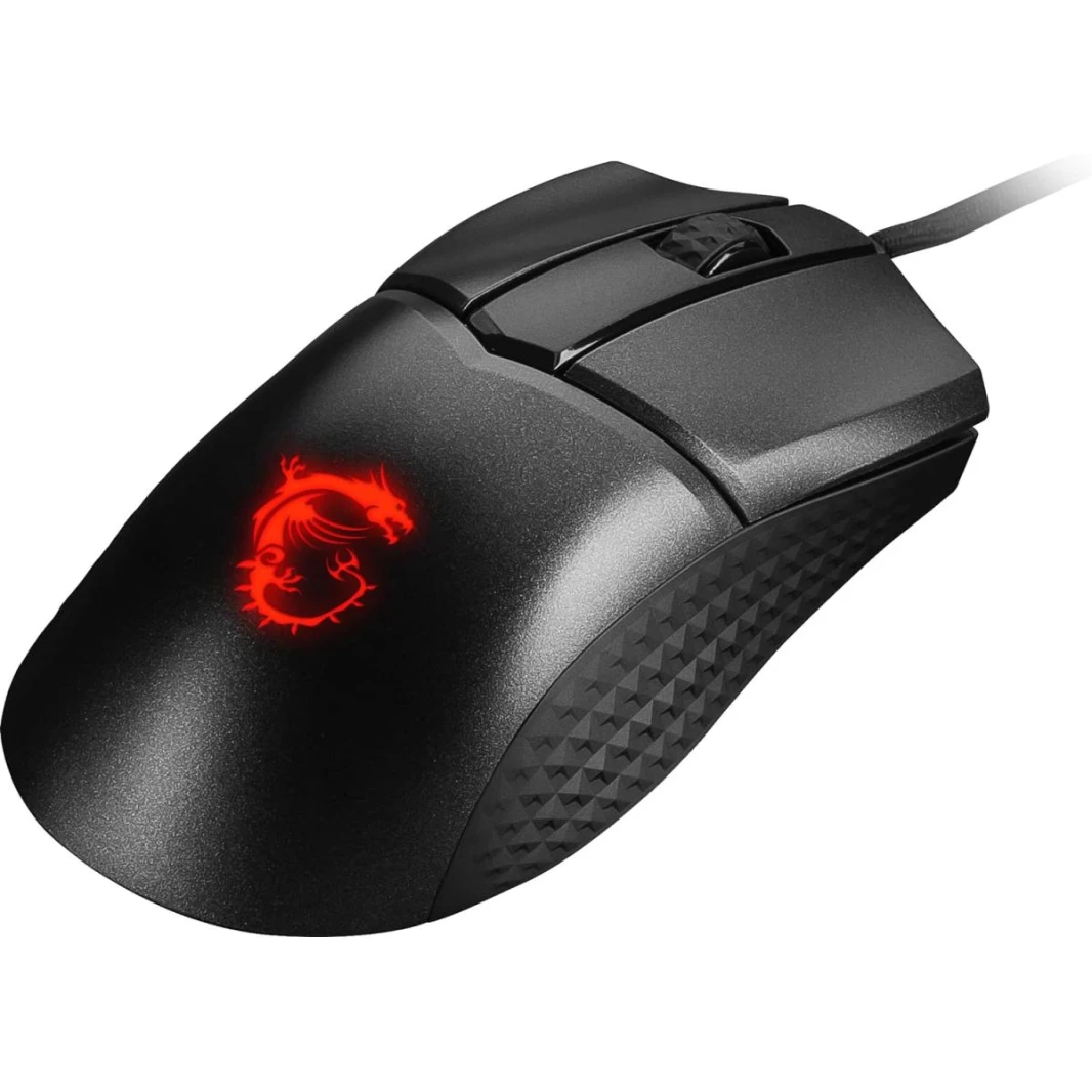 MSI CLUTCH GM31 LIGHTWEIGHT Gaming Mouse - 12000 DPI Optical Sensor, Right-Handed, 60M+ Click OMRON Switches, 6-Buttons, FriXionFree Cable, 1ms Latency, RGB Mystic Light, 58g