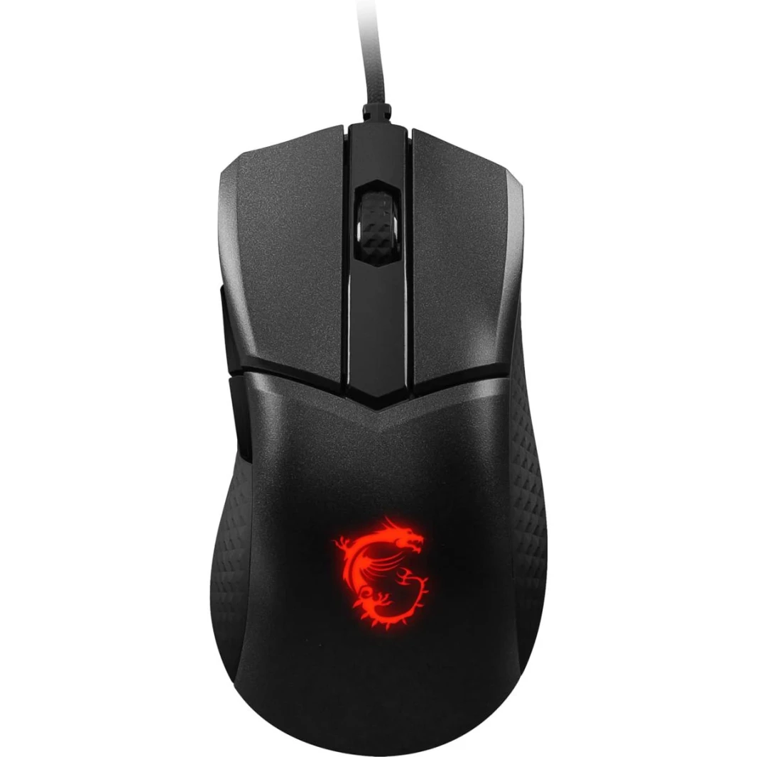 MSI CLUTCH GM31 LIGHTWEIGHT Gaming Mouse - 12000 DPI Optical Sensor, Right-Handed, 60M+ Click OMRON Switches, 6-Buttons, FriXionFree Cable, 1ms Latency, RGB Mystic Light, 58g