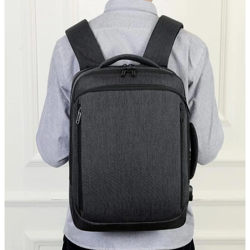 Business Backpack Stylish & Functional Multiple Compartments With Durable Materials Up to 15.6" Laptop Fits - Gray