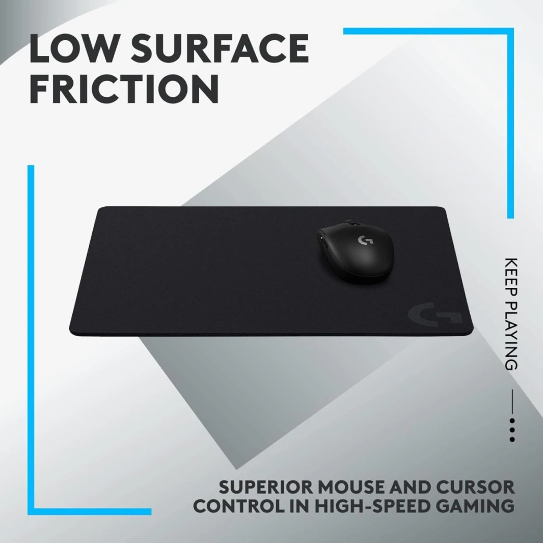 Logitech G440 Hard Gaming Mouse Pad Thick , Optimized for Gaming Sensors, Moderate Surface Friction, Non-Slip Mouse Mat - Black