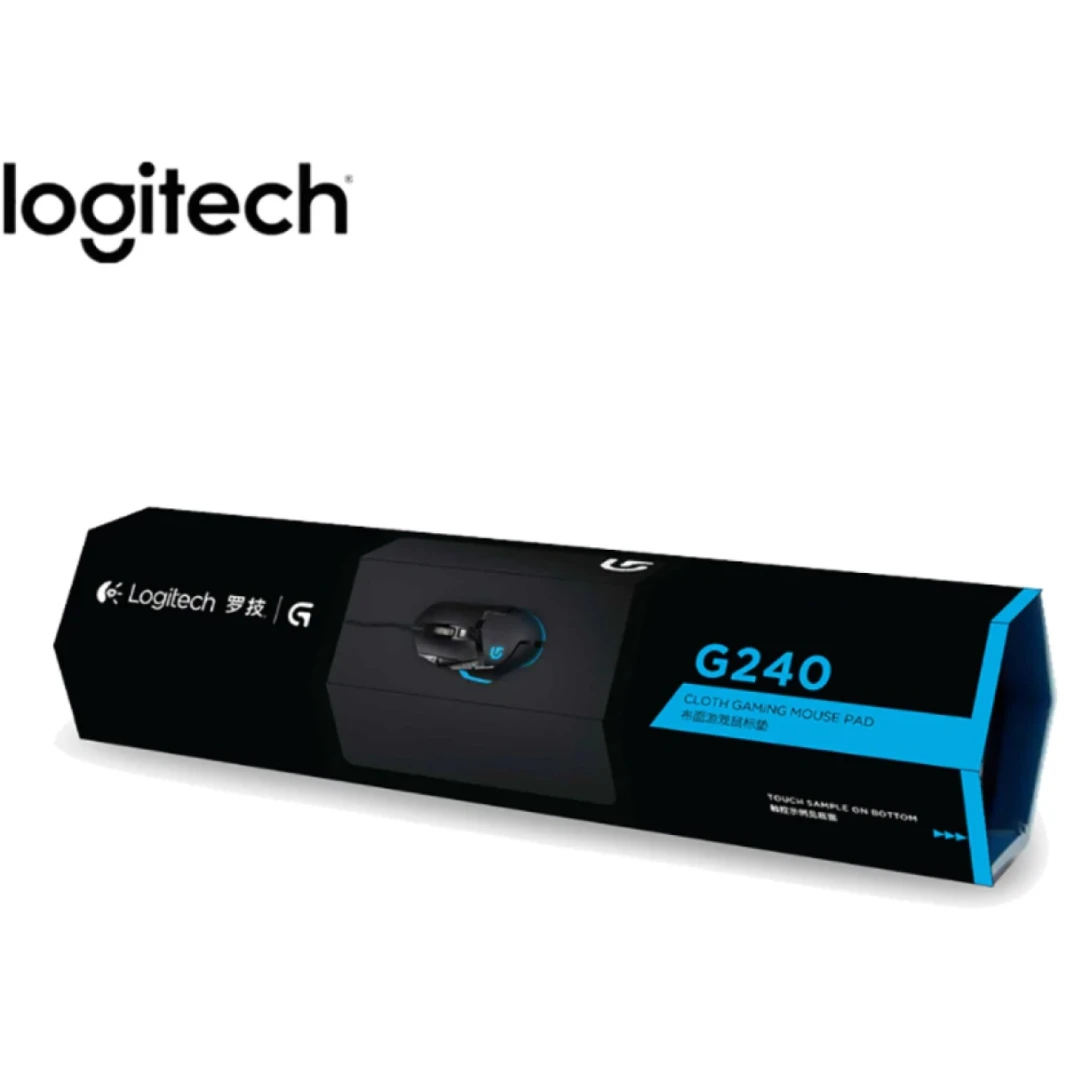 Logitech G240 Cloth Gaming Mouse Pad, Optimized for Gaming Sensors, Moderate Surface Friction, Non-Slip Mouse Mat - Black