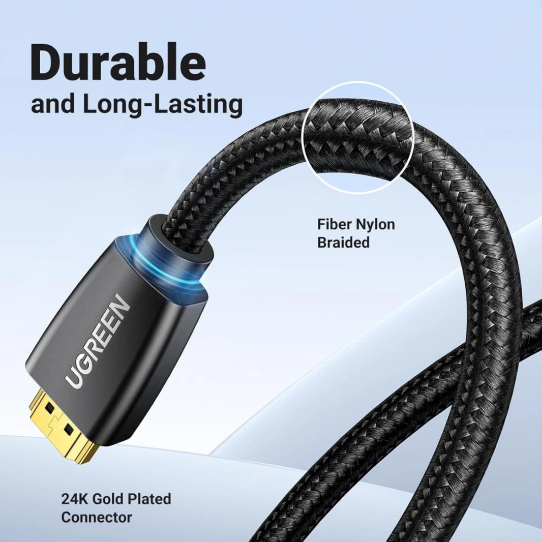 UGREEN HDMI Cable 4K Braided High Speed HDMI Cord 18Gbps with Ethernet Support 4K 60HZ Compatible with UHD TV Monitor Computer Xbox 360 PS5 PS4 Blu-ray and More, 5m