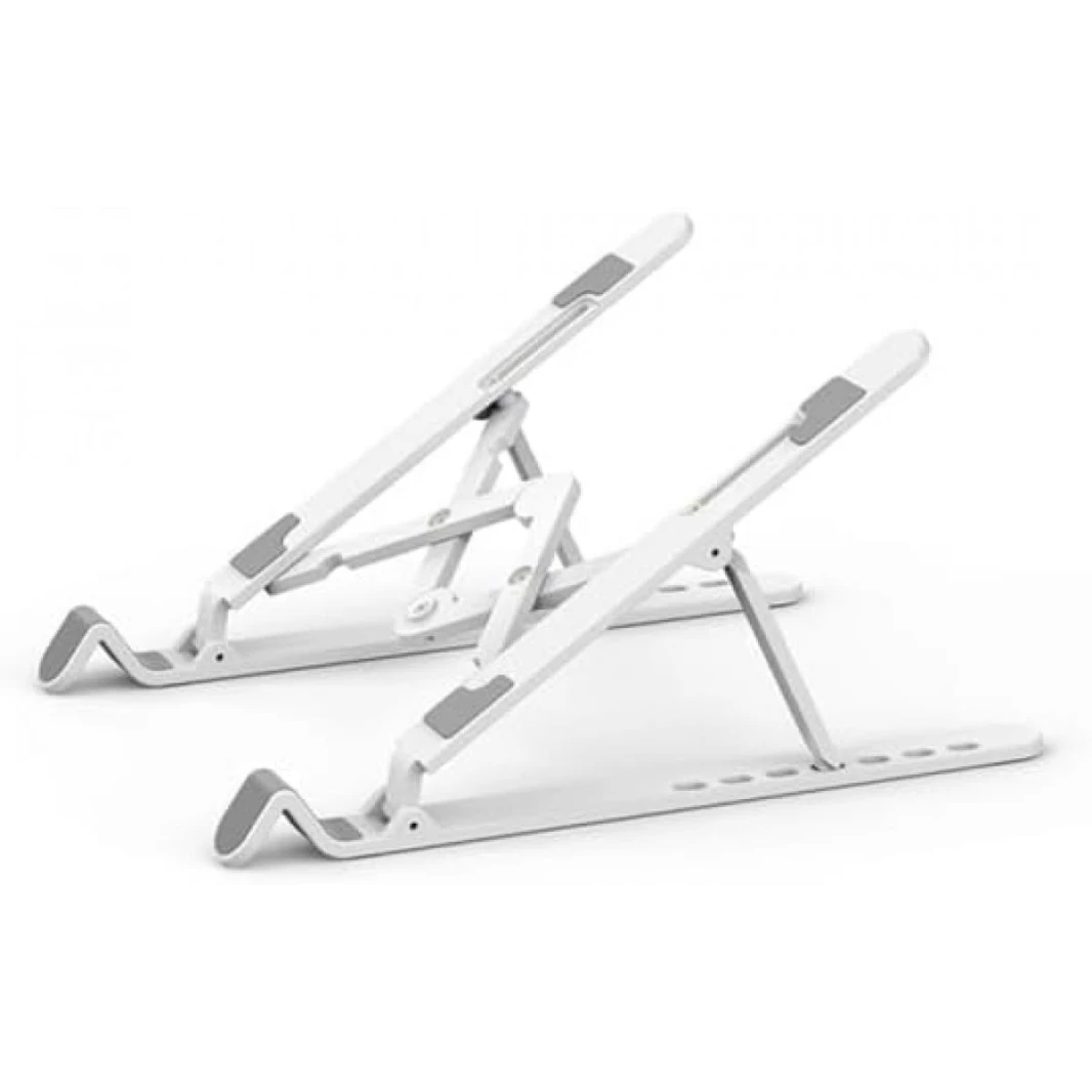 WiWU S500 Laptop Stand Adjustable Angle Silicone Mat Lightweight Foldable Stable Support Silver White
