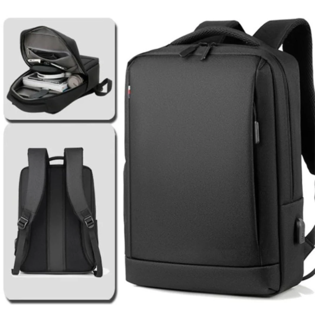 Business Backpack stylish & functional multiple compartments With Durable Materials Up to 15.6" Laptop Fits - Black