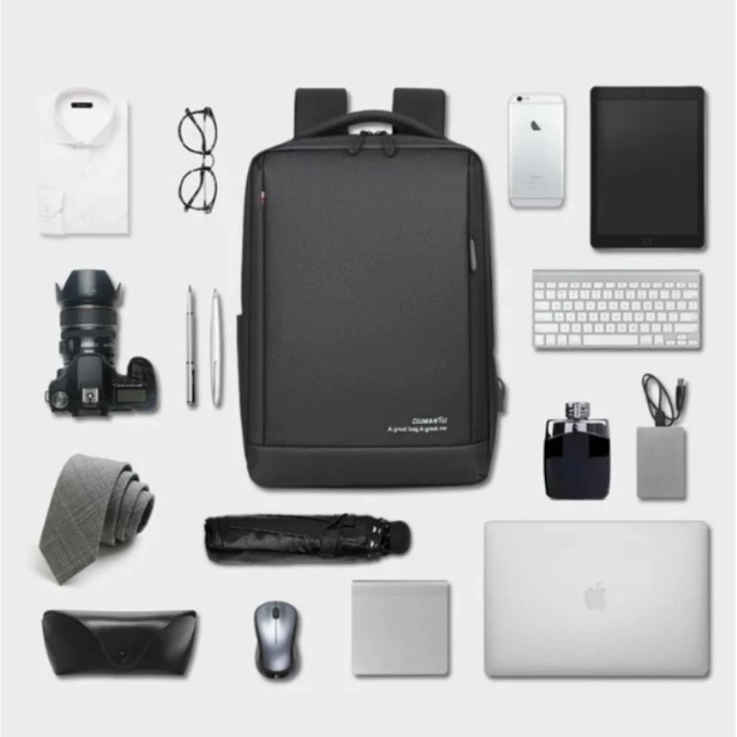 Business Backpack stylish & functional multiple compartments With Durable Materials Up to 15.6" Laptop Fits - Black