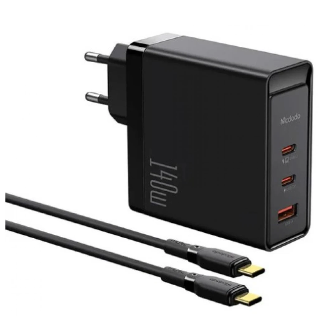 Charger GaN 140W Mcdodo CH-2913, 2x USB-C, USB-A (black) - 18 Months Warranty