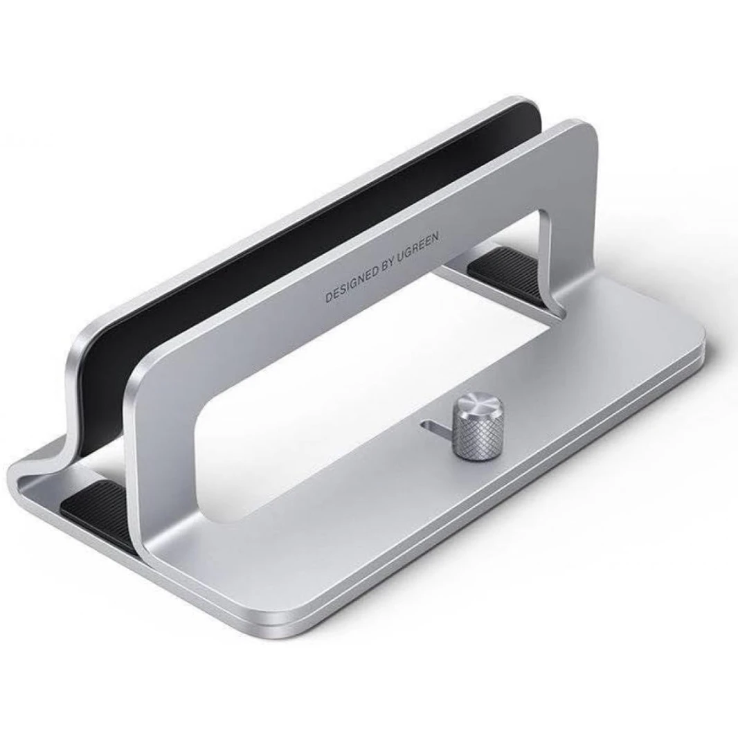 UGREEN Vertical Laptop Stand Holder for Desk Compatible with MacBook Pro, MacBook Air Stand Vertical Aluminum Adjustable for Up to 17.3 Inch Gaming Laptop, Gray