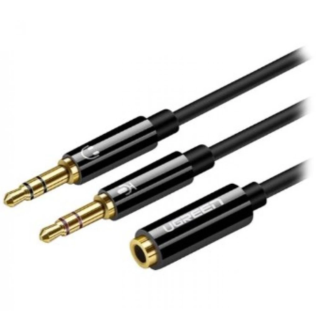 Ugreen - 20898 3.5mm Female to 2 Male Audio Cable ABS Case (Black)
