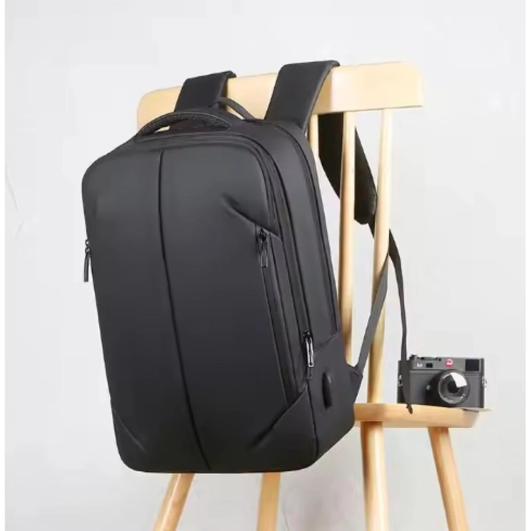 Backpack Waterproof Business Camping Travel Multifunction Durable Shock Proof Laptop Up to 17" Backpack with USB Charging Port - Black
