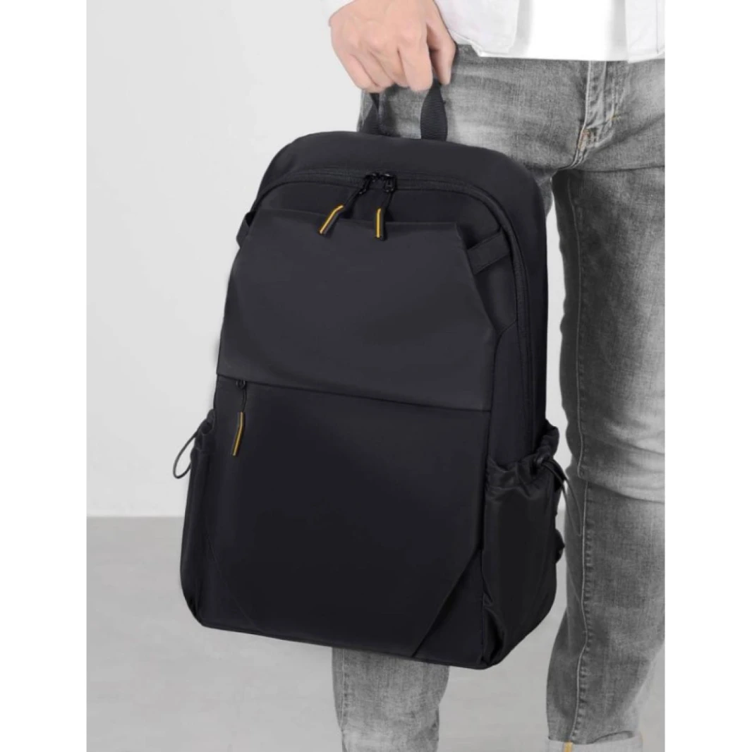 High Quality Waterproof Nylon Fabric Computer Bag, Business Casual, Casual Backpack, Multi-functional Portable Rucksack, Average Size Up to 15" Laptop bag - Black