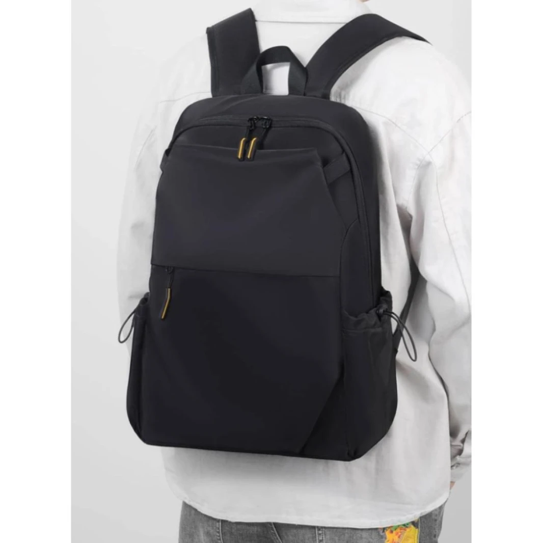 High Quality Waterproof Nylon Fabric Computer Bag, Business Casual, Casual Backpack, Multi-functional Portable Rucksack, Average Size Up to 15" Laptop bag - Black