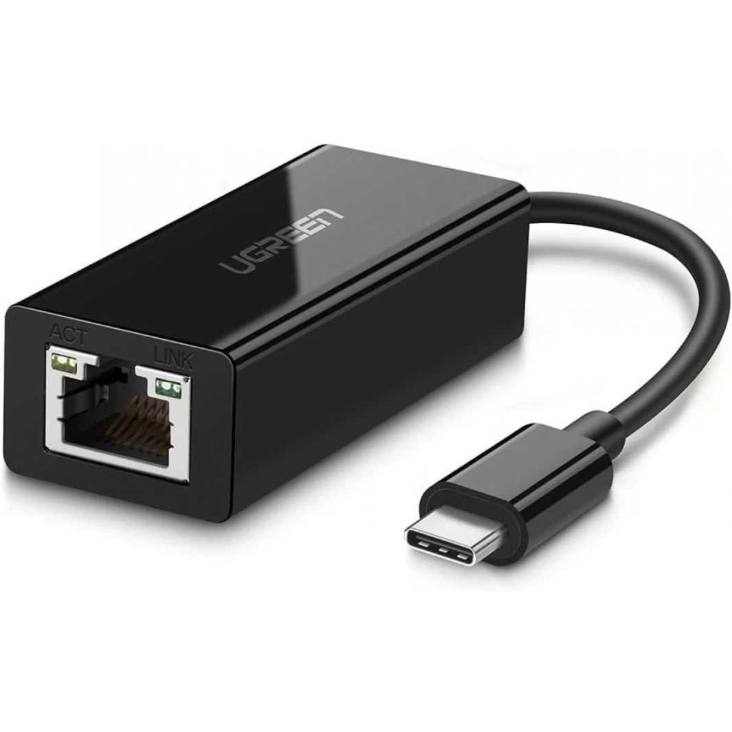 UGREEN USB Type C to 10/100/1000M Ethernet Adapter, Black