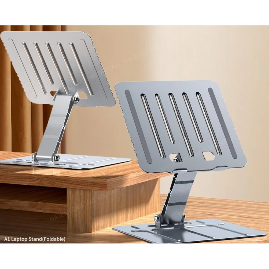 Adjustable Laptop Stand Aluminum Alloy A1 Riser Ergonomic Notebook Holder Home Office PC Tray Rack Foldable & Portable