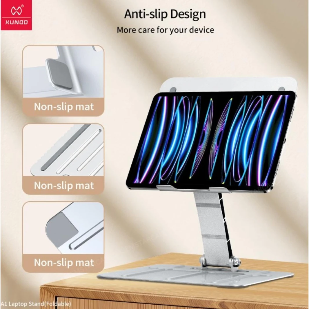 Adjustable Laptop Stand Aluminum Alloy A1 Riser Ergonomic Notebook Holder Home Office PC Tray Rack Foldable & Portable