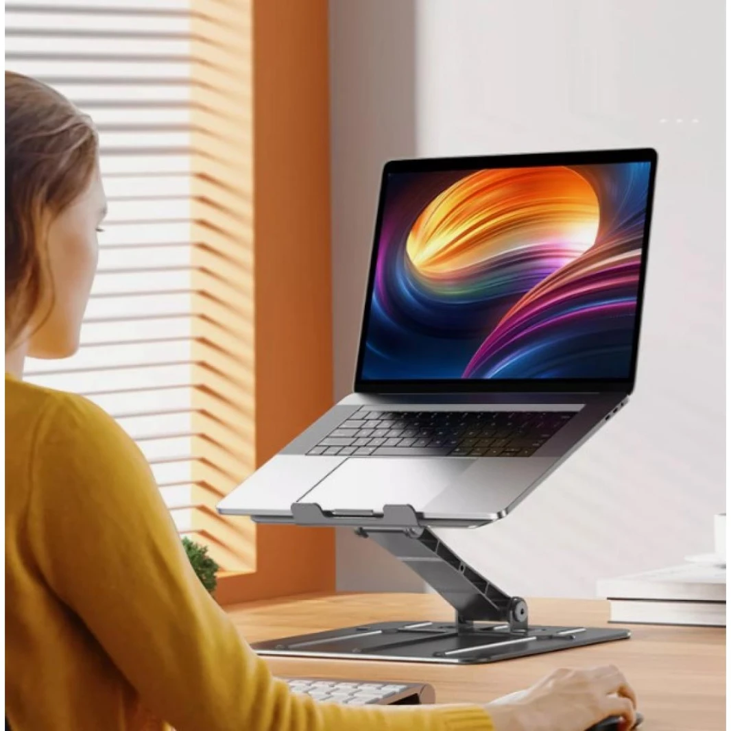 Adjustable Laptop Stand Aluminum Alloy A1 Riser Ergonomic Notebook Holder Home Office PC Tray Rack Foldable & Portable