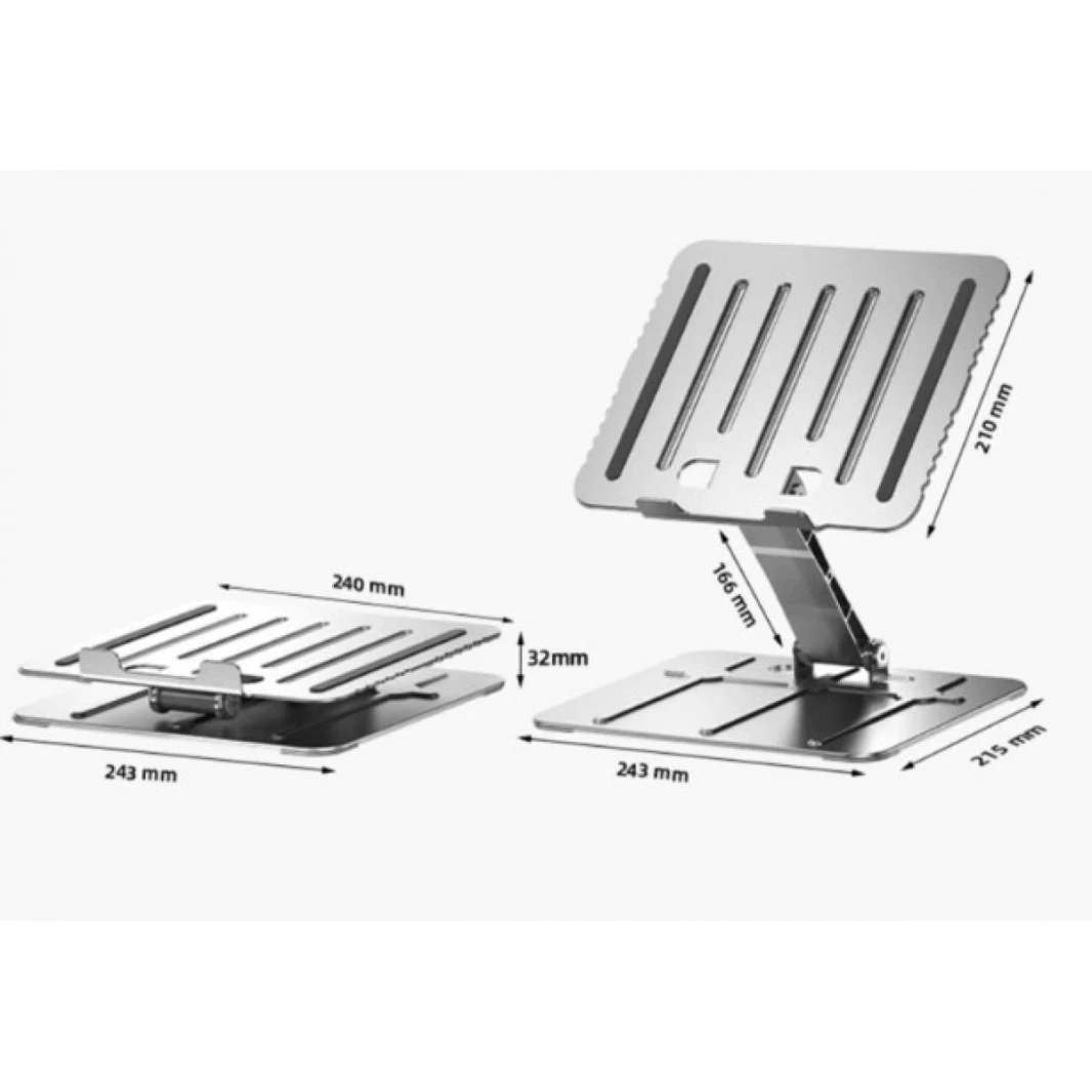 Adjustable Laptop Stand Aluminum Alloy A1 Riser Ergonomic Notebook Holder Home Office PC Tray Rack Foldable & Portable