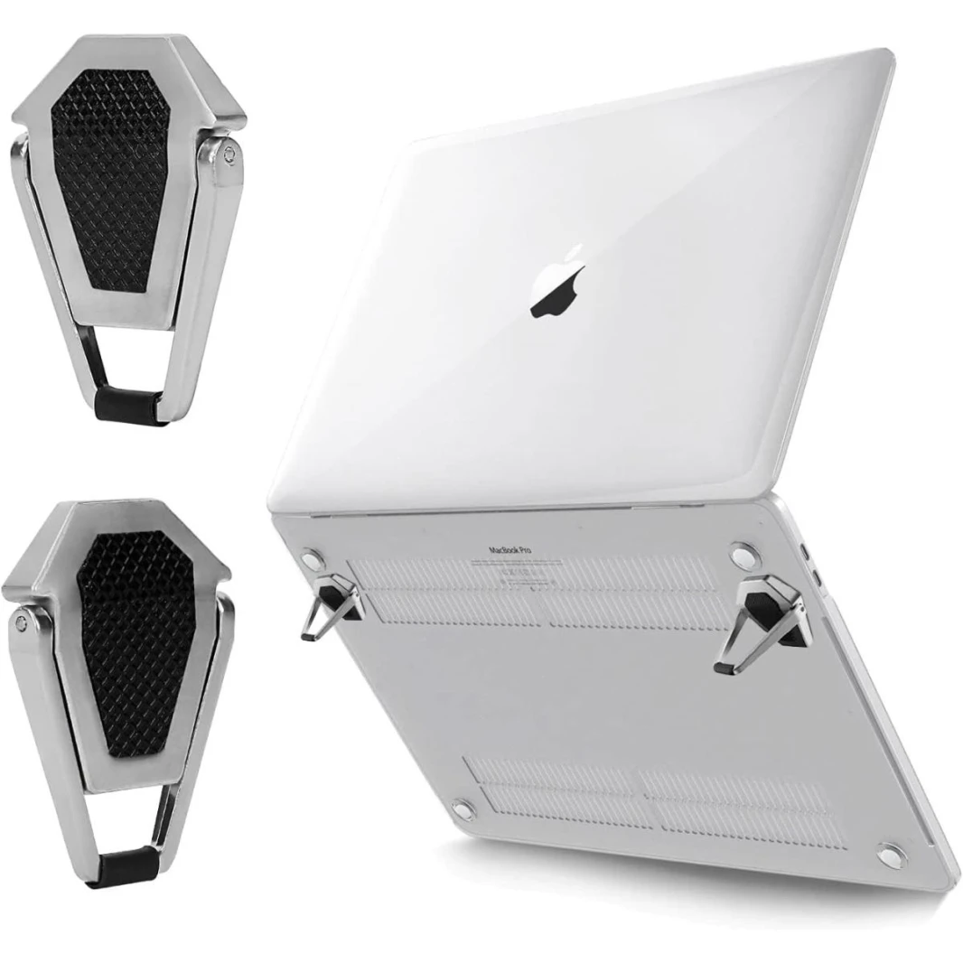 Portable Invisible Laptop Stand | Mini Aluminum Cooling Pad Lightweight Laptop Desk Stand for MacBook and Other Laptops (Silver)