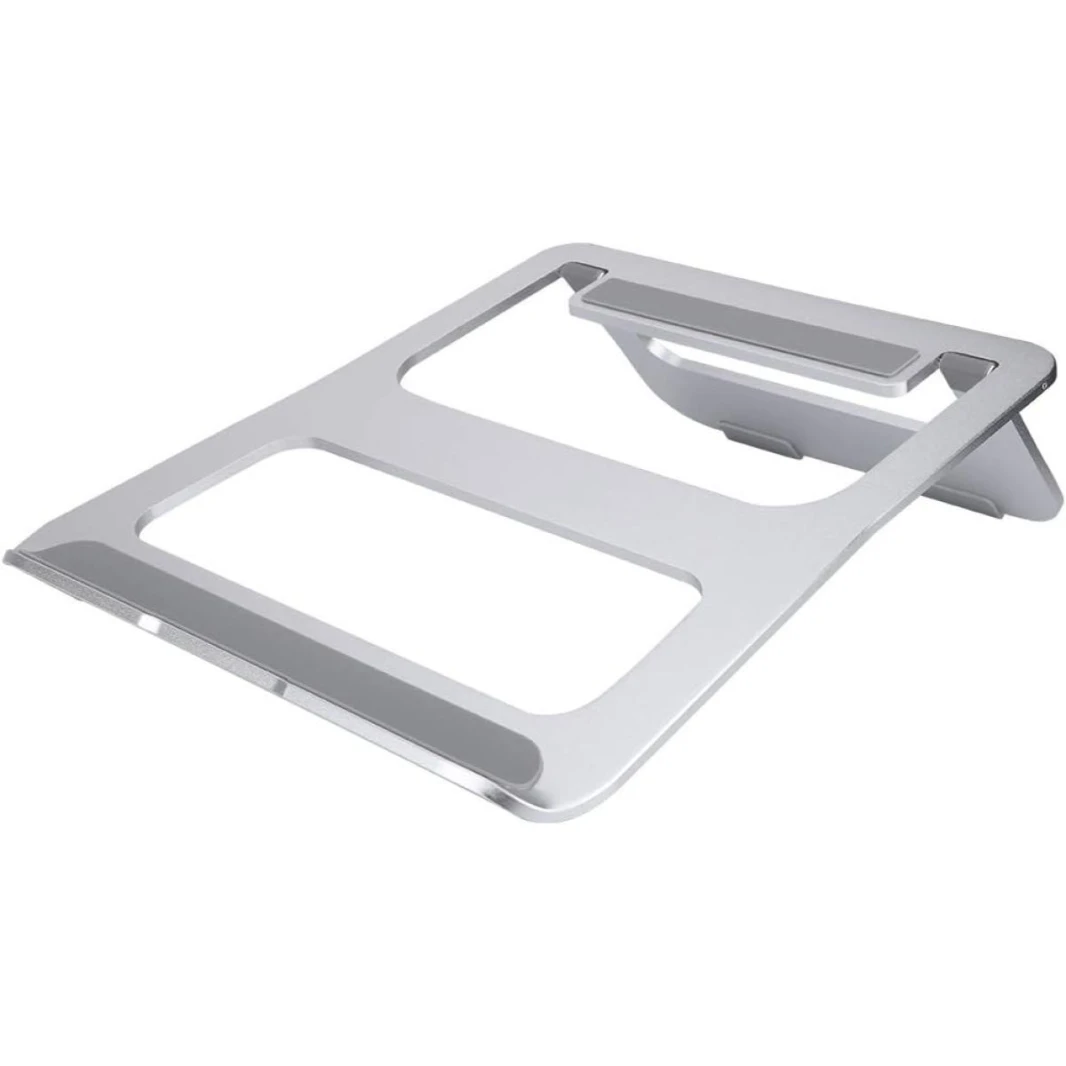 Laptop Holder, Aluminum Alloy Practical Portable Foldable Desktop PC Stand with Cables Storage Hole for Desktop Laptop