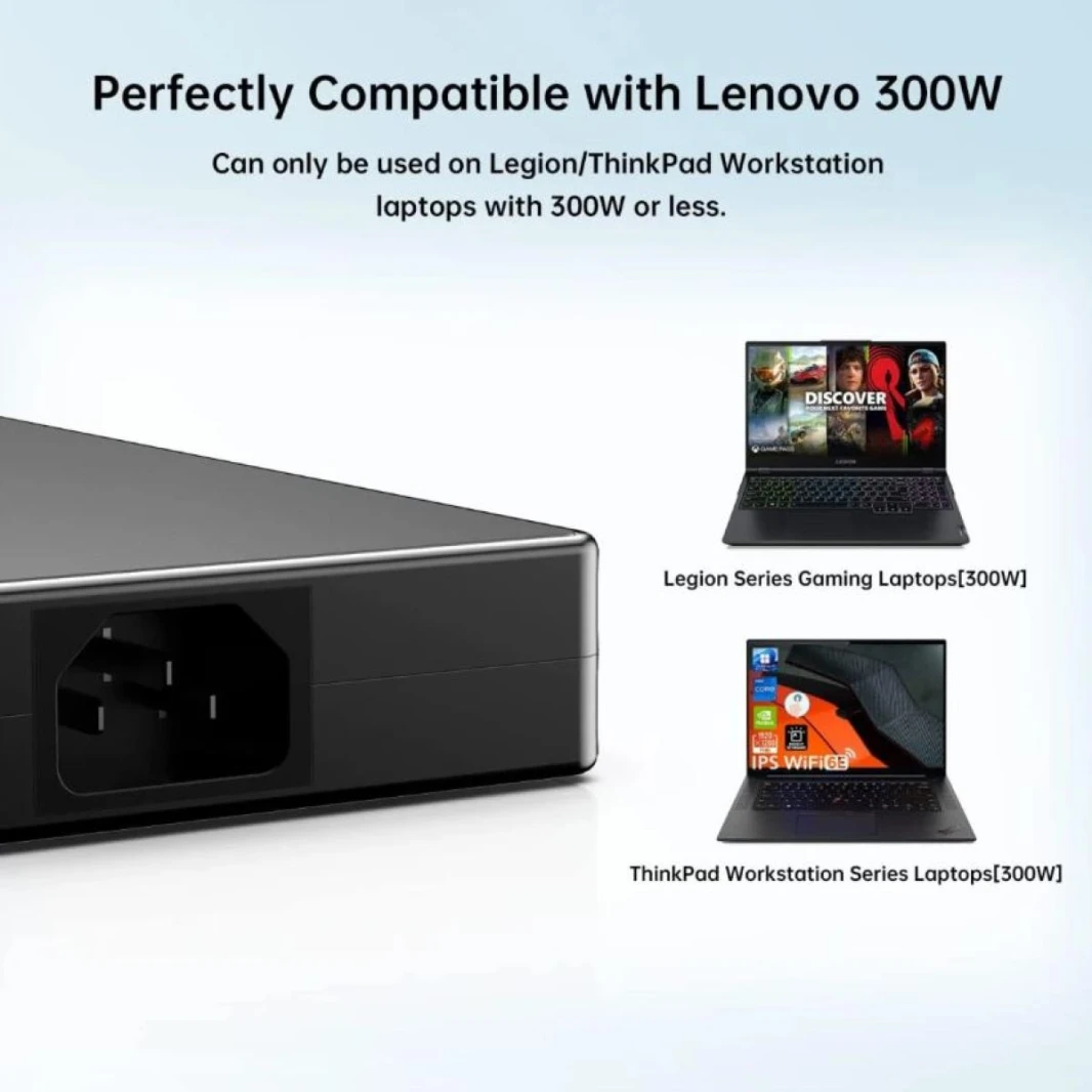 Lenovo 300W Slim Tip AC Adapter Charger Compatible With Legion 5 & 7 series w/ Power Cord - UK Outlet