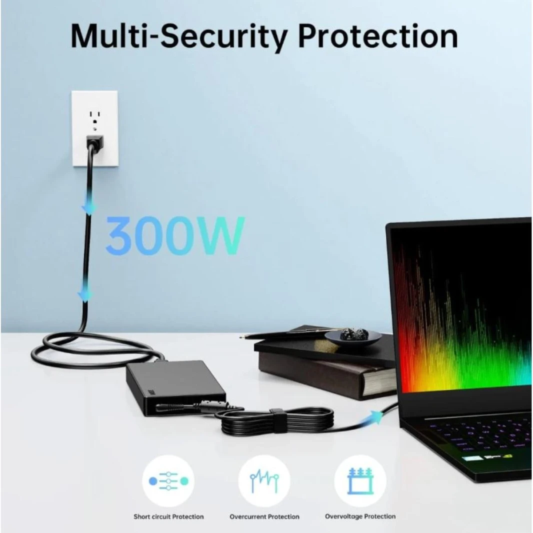 Lenovo 300W Slim Tip AC Adapter Charger Compatible With Legion 5 & 7 series w/ Power Cord - UK Outlet