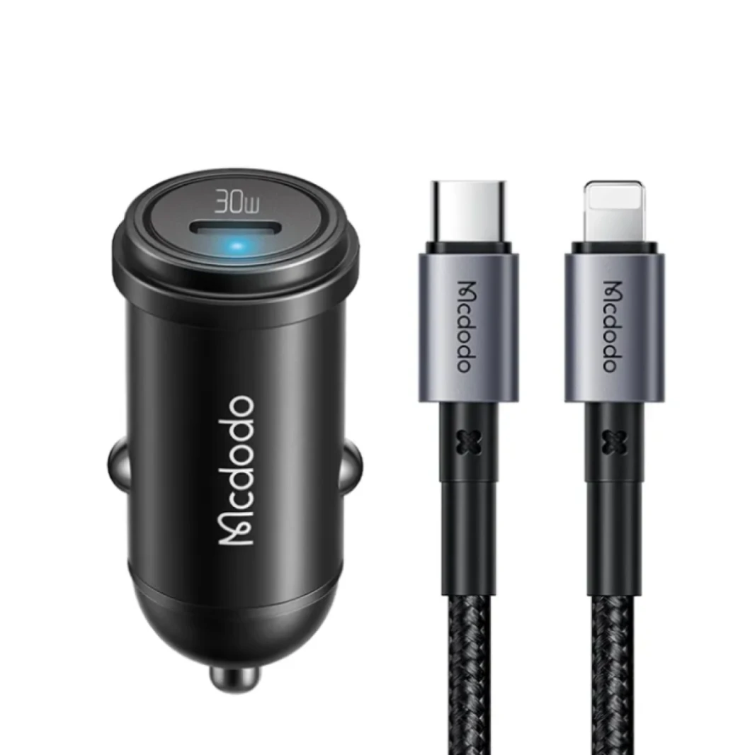 Mcdodo CC-7492 30W 1C PD Fast Car Charger+ 36W C to Lighting Cable 1.2m