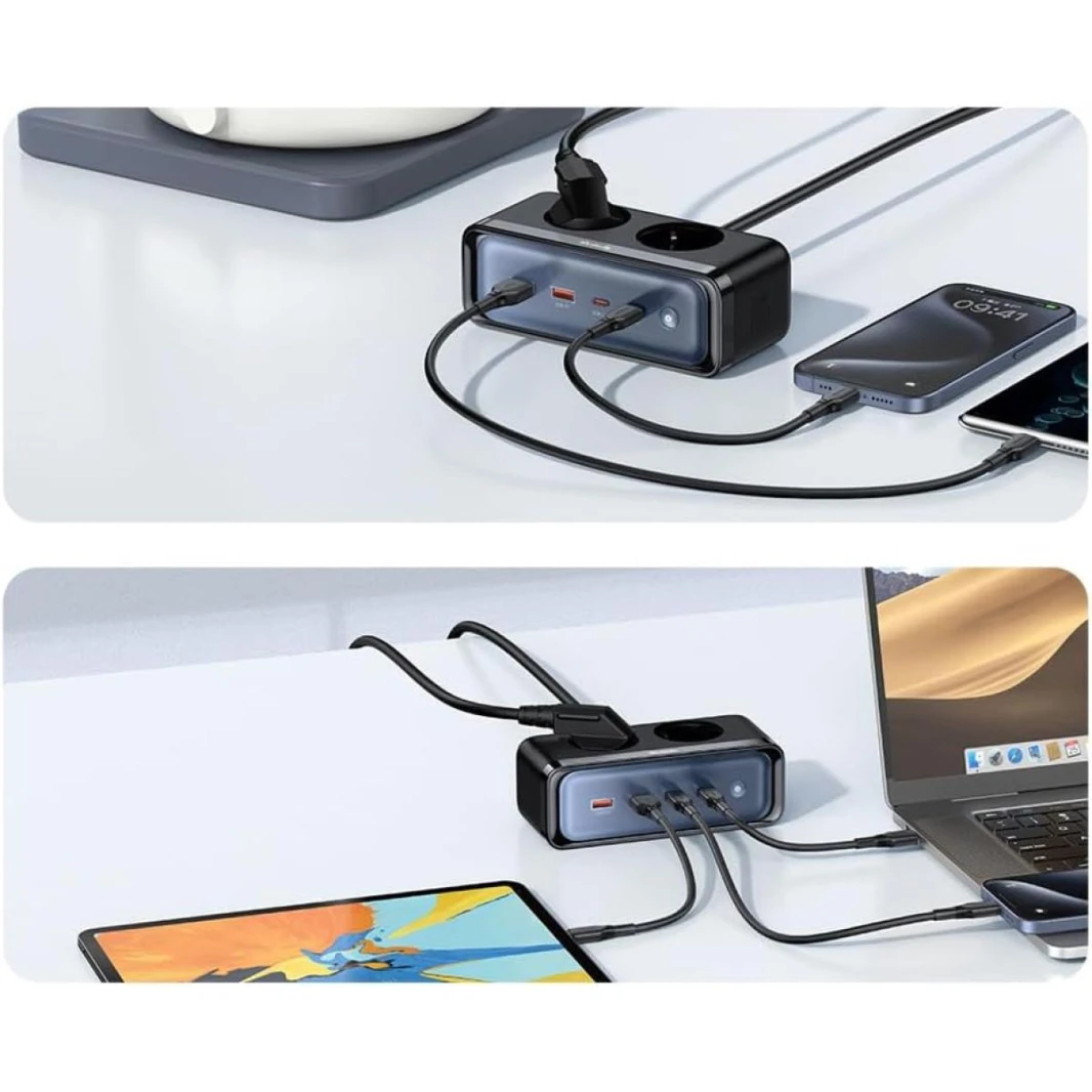 Mcdodo CH-4610 (6 in 1) 70W GaN Lightning Protection Power Strip（Eu Plug)