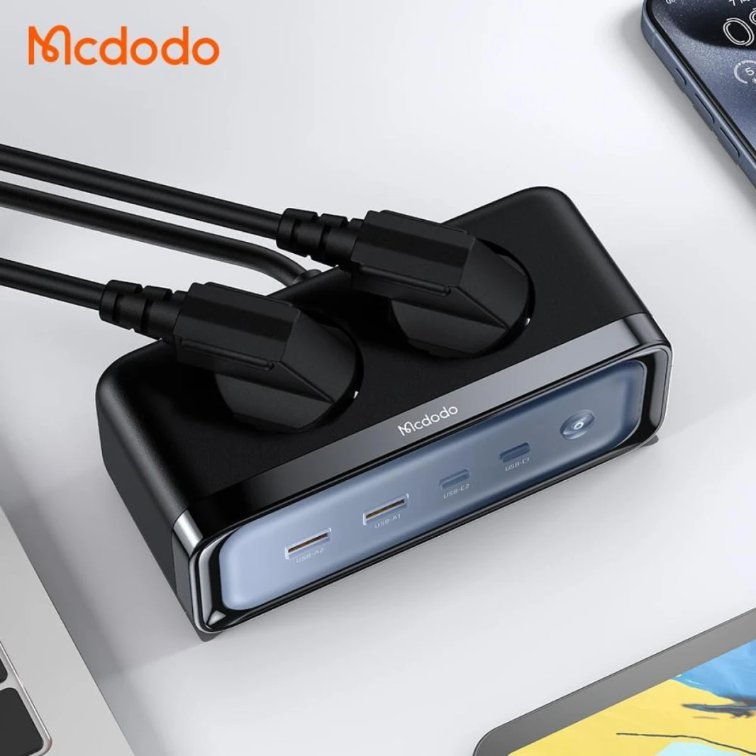 Mcdodo CH-4610 (6 in 1) 70W GaN Lightning Protection Power Strip（Eu Plug)