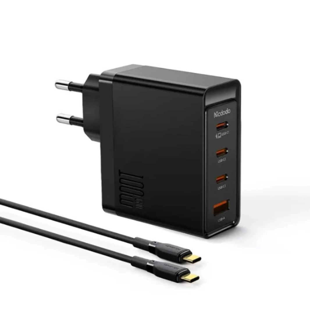 Mcdodo CH-5141 100W 3C+1A GAN Fast Charger (EU)+100W C to C Cable 2m