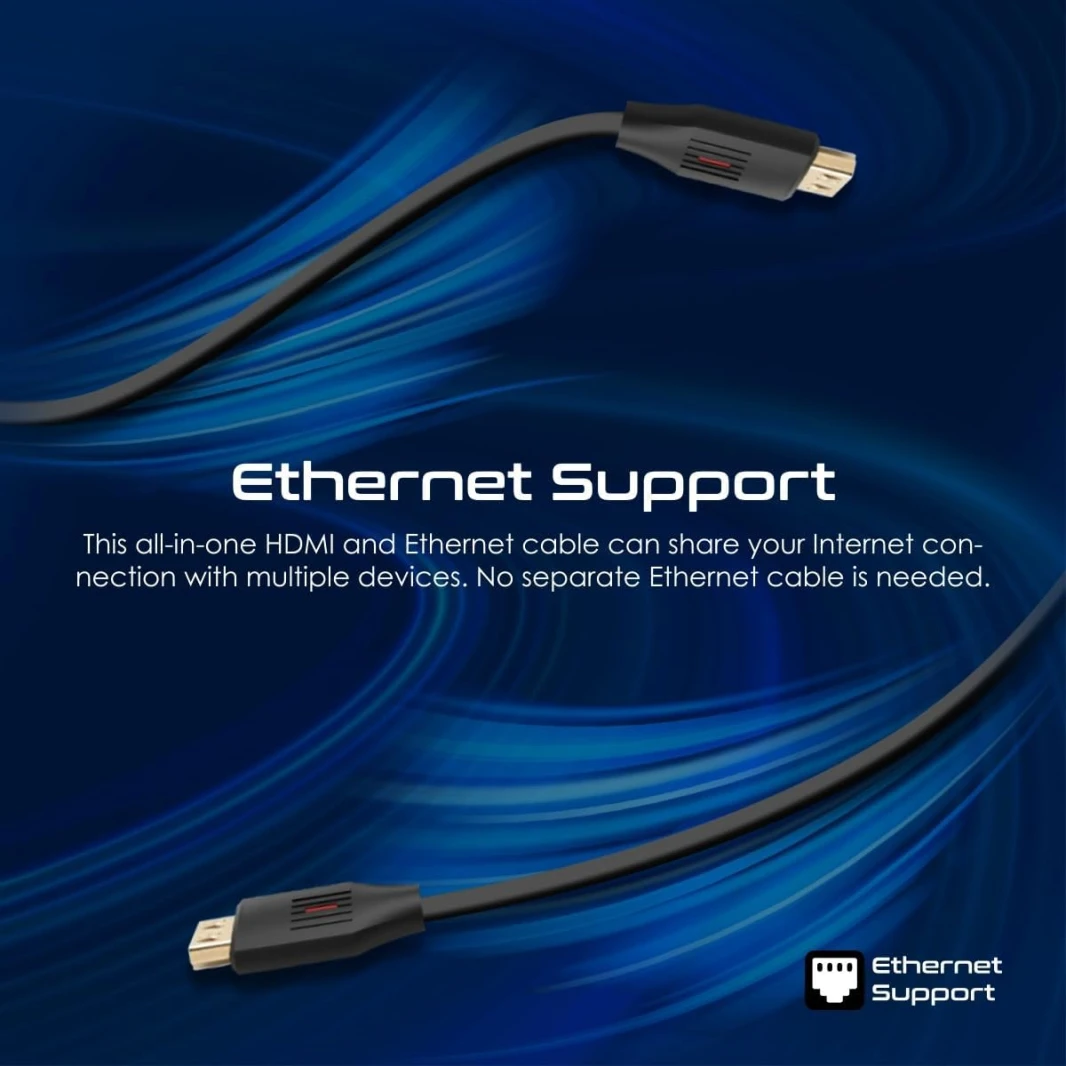 Promate HDMI 2.0 Cable, 4K@60Hz HDMI to HDMI Slim 1.5m Cable with 3D Video Support, 18Gbps Bandwidth, Ethernet Support and Gold-Plated Connectors for Laptops, Smart TVs, Monitors