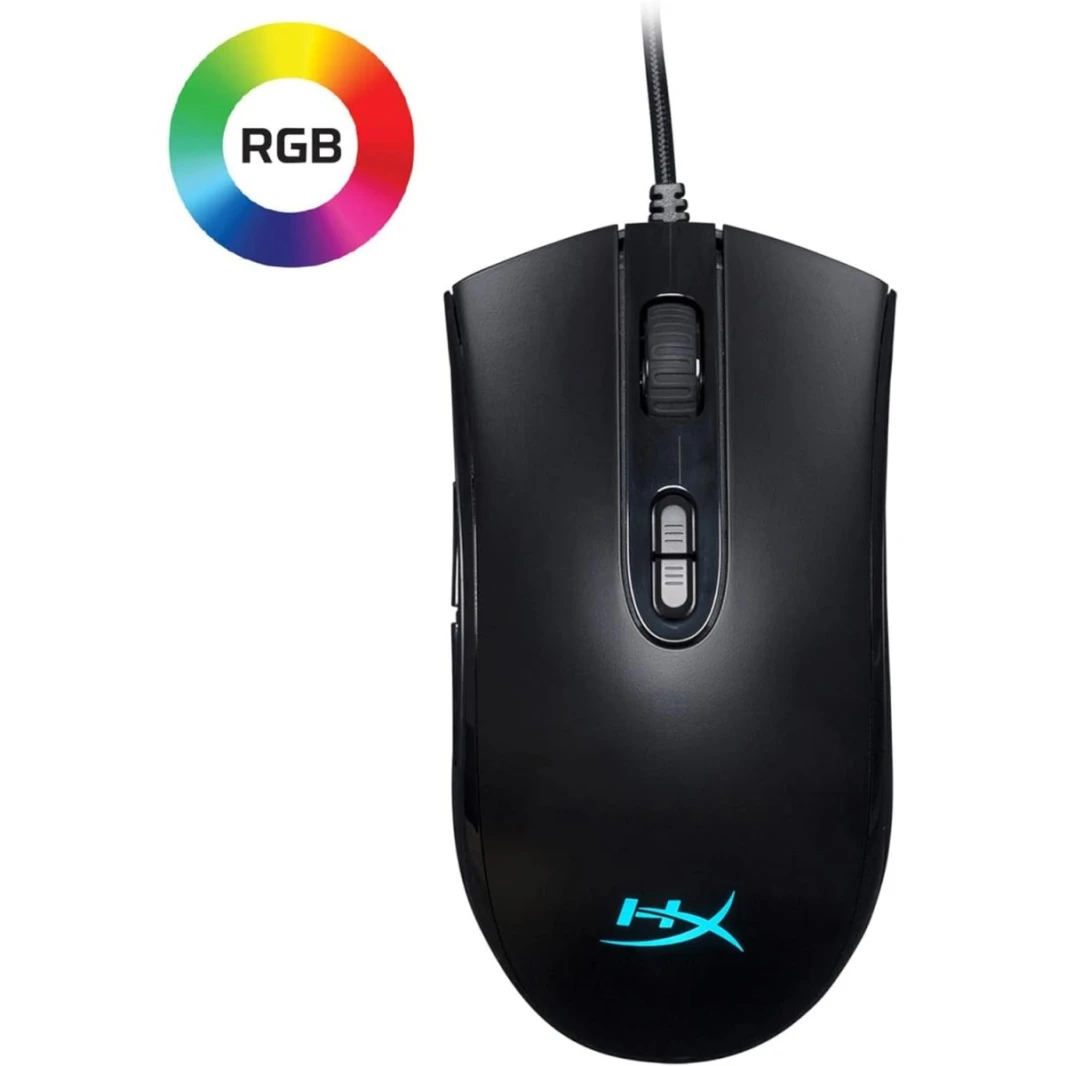 HyperX Pulsefire Core - RGB Gaming Mouse, Software Controlled RGB Light Effects & Macro Customization, Pixart 3327 Sensor up to 6,200DPI, 7 Programmable Buttons, Mouse Weight 87g,Black
