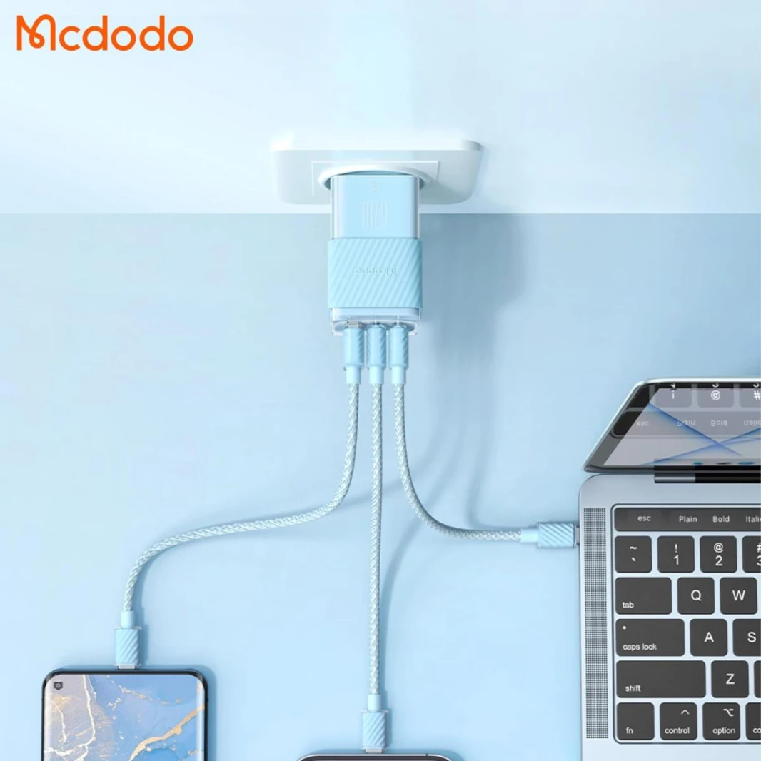 Mcdodo GAN 5 67W USB C Charger, Fast Charger Multiport 2 USB C and 2 USB A, Compatible with MacBook Air Samsung Galaxy