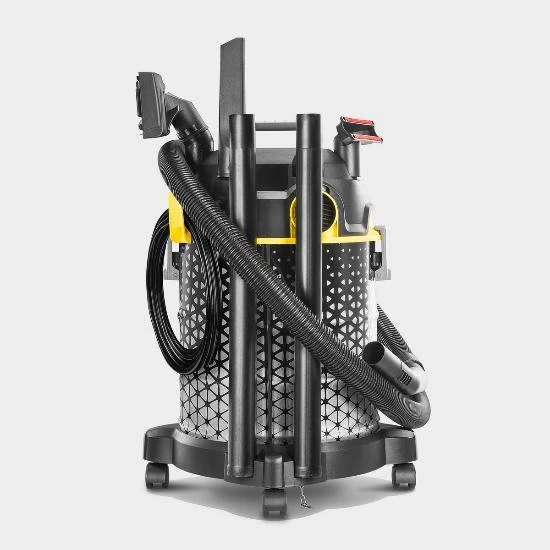 مكنسة برميلية Karcher بقوة 2200 واط مع إمكانية تعديل قوة الشفط، لون أصفر