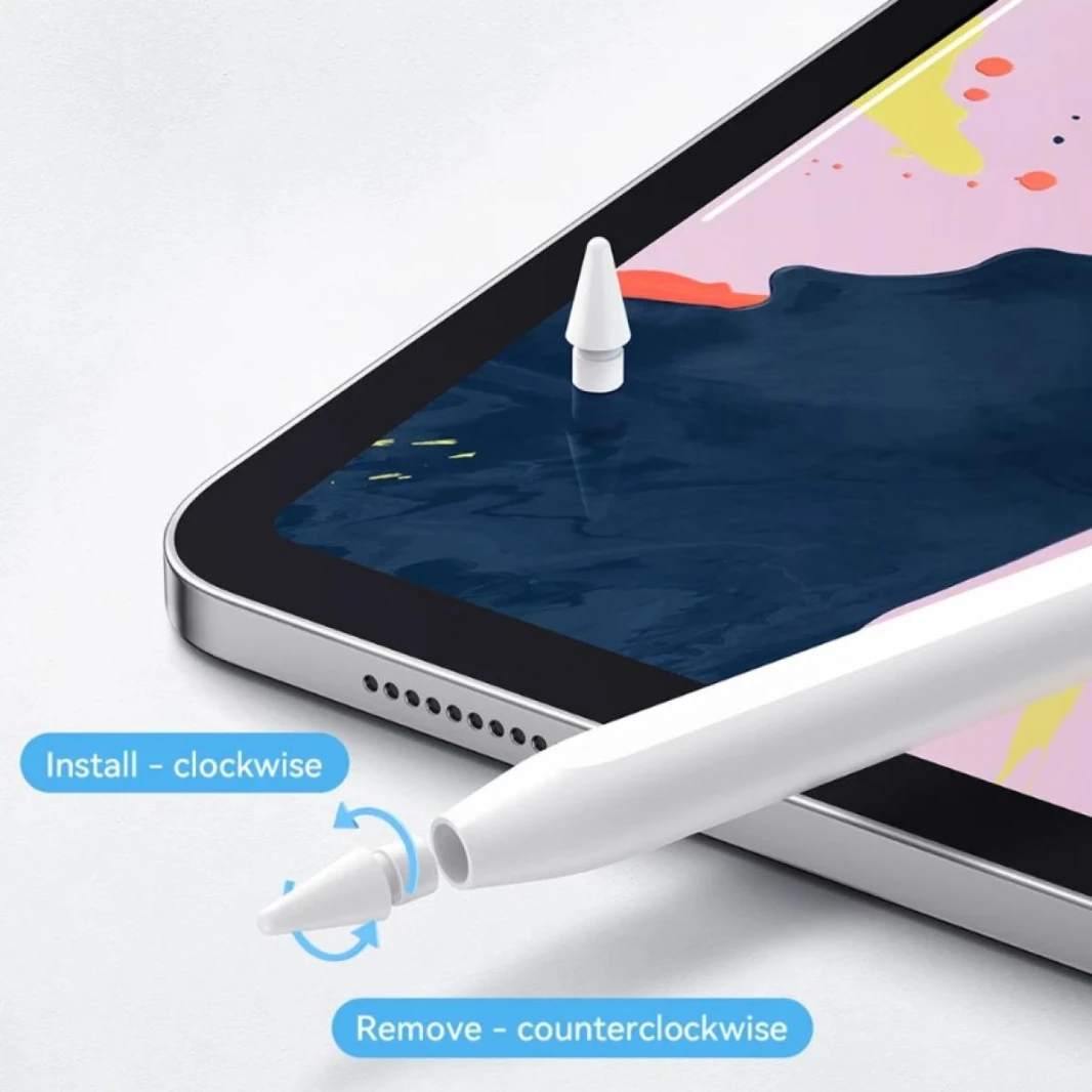 JoyroomJR-X15  Stylus Pen (with Replacement Tip) Compatible with a range of iPads, including iPad Pro, iPad Air, iPad Mini, and iPad 10.2  -  White - 1Year Warranty