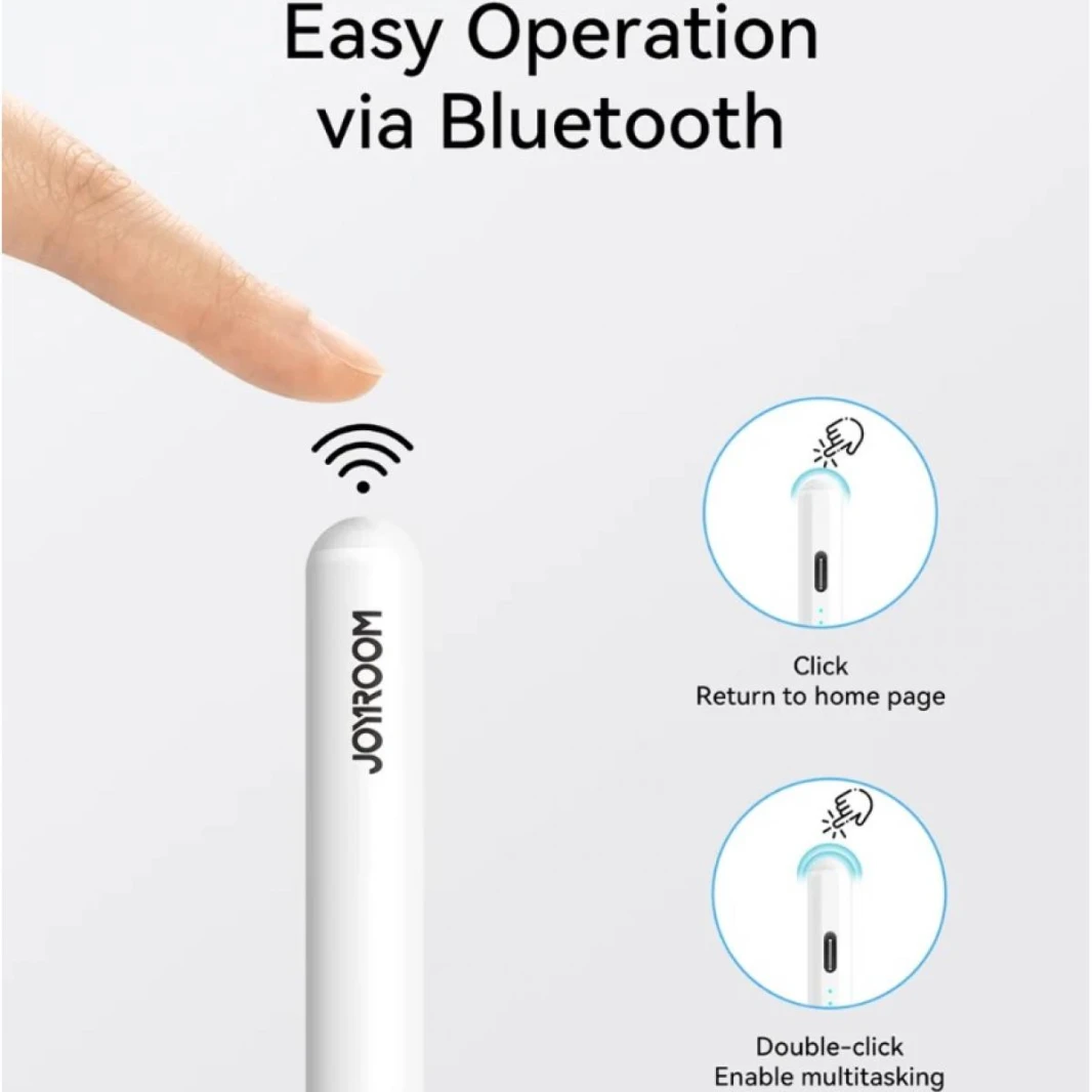 JoyroomJR-X15  Stylus Pen (with Replacement Tip) Compatible with a range of iPads, including iPad Pro, iPad Air, iPad Mini, and iPad 10.2  -  White - 1Year Warranty
