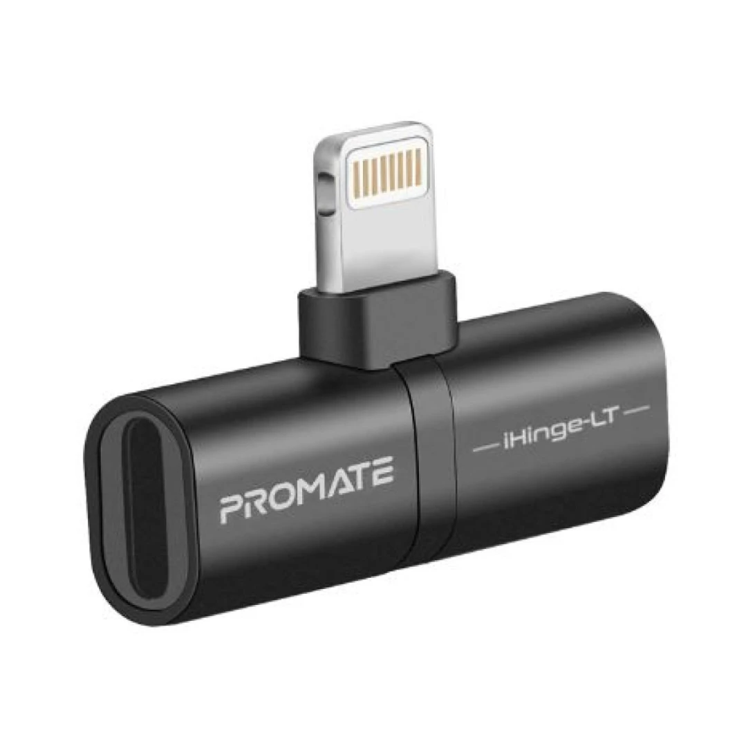 Promate iHinge-LT 2-in-1 Audio & Charging Adaptor with Lightning Connector