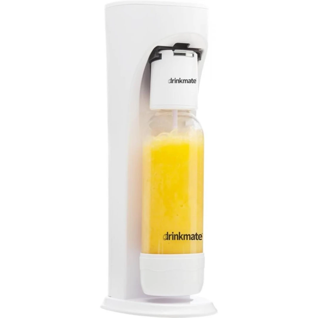Drinkmate OmniFizz Sparkling Water and Soda Maker, Carbonates Any Drink Without Diluting It, CO2 Cylinder 60L (Included) - White