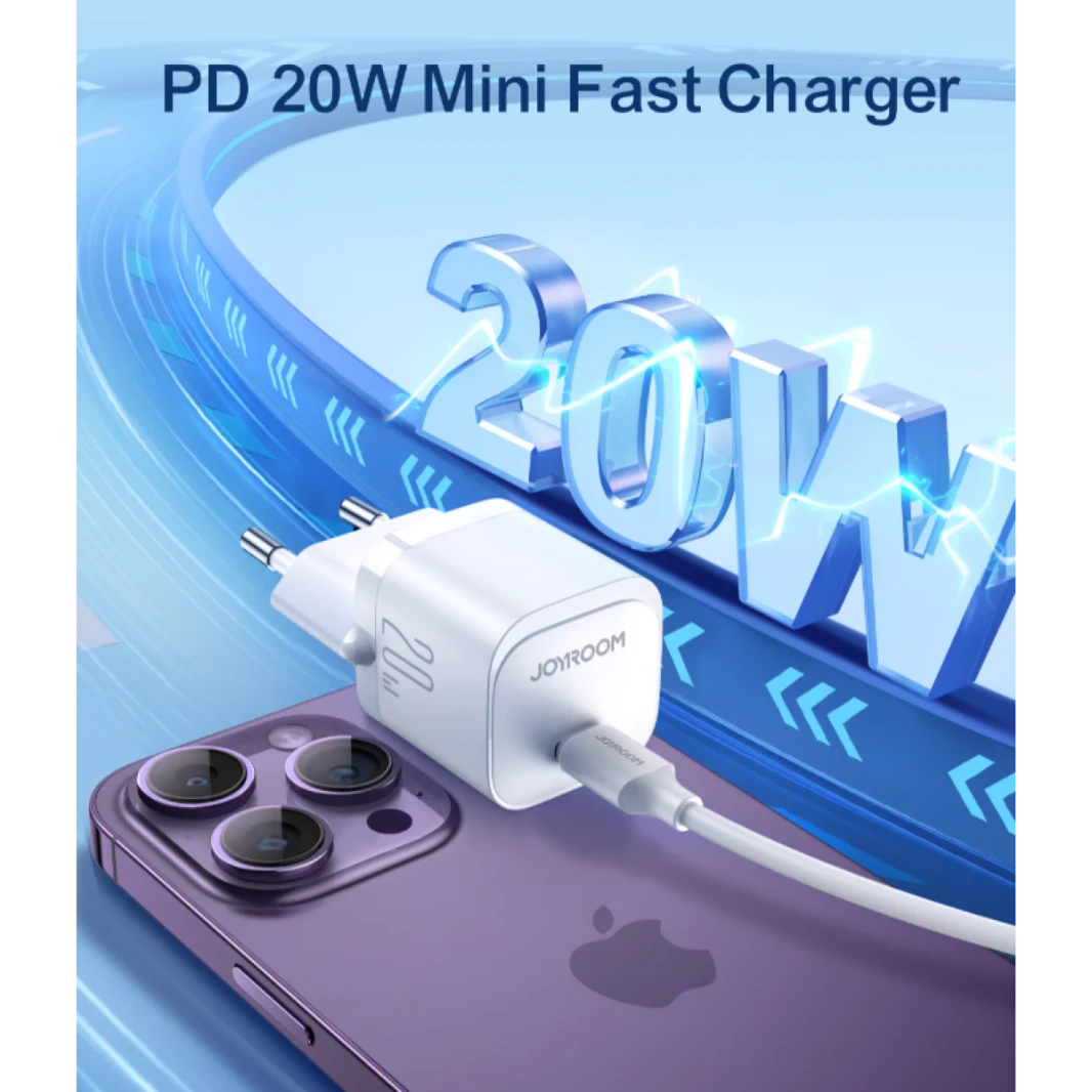 Joyroom  JR-TCF02 PD 20W mini Charger - Black  / 18 Months Warranty