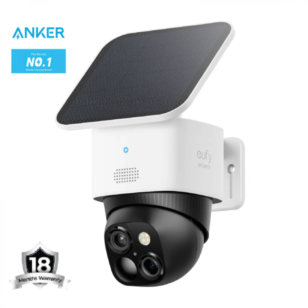 eufy Security SoloCam S340 Dual Cameras Solar Security Camera Outdoor Wireless, 3K Home Security Camera, 360° Surveillance, No Blind Spots, 2.4 GHz Wi-Fi, HomeBase S380 Compatible - 18 Month Warranty